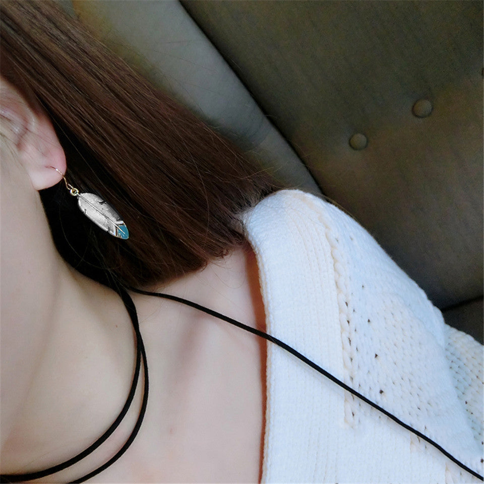 Exaggerated Personalized Large Leaves Enamel Earrings