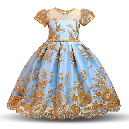 Bowknot children's skirt and net gauze dress
