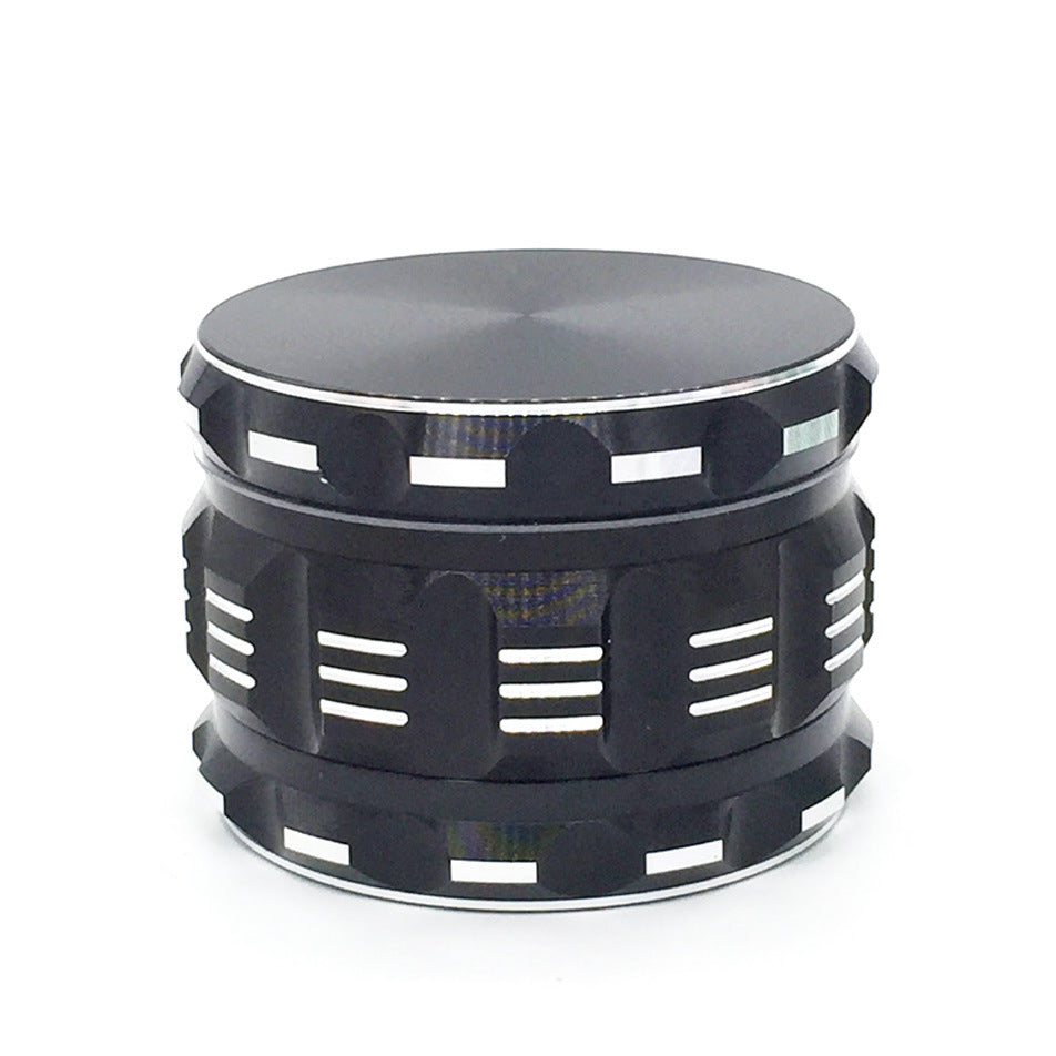 New Metal Sound Pattern Polygonal Aluminum Alloy 4-layer Smoke Grinder