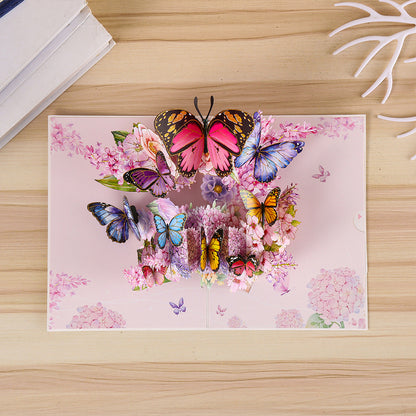 Greeting Card Creative 3D Card Folding Pansy Stereoscopic Greeting Cards