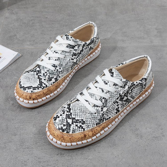 Platform Snake Print Fashion Casual Single Women Shoes - FLIPSTYLEZLLC