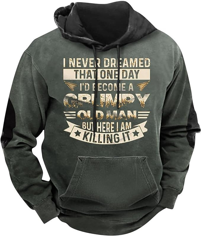 Native buffalo Printed winter Hoodie Men's fashion