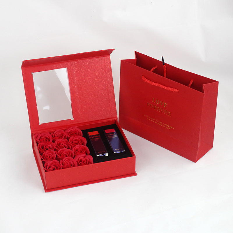 Pearl Paper Window Jewelry Lipstick Gift Box Set