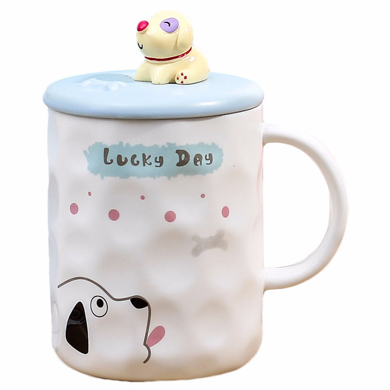 Three-dimensional relief puppy doll creative cup