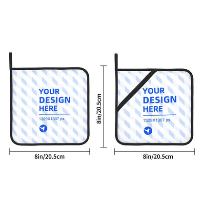 Two-Piece Set Of Square Insulated Pot Holders