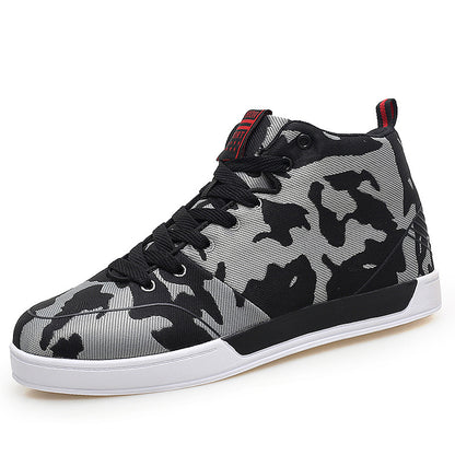 High-top Shoes Camouflage Canvas Shoes Men's Shoes Korean Style Trendy Shoes Plus Size