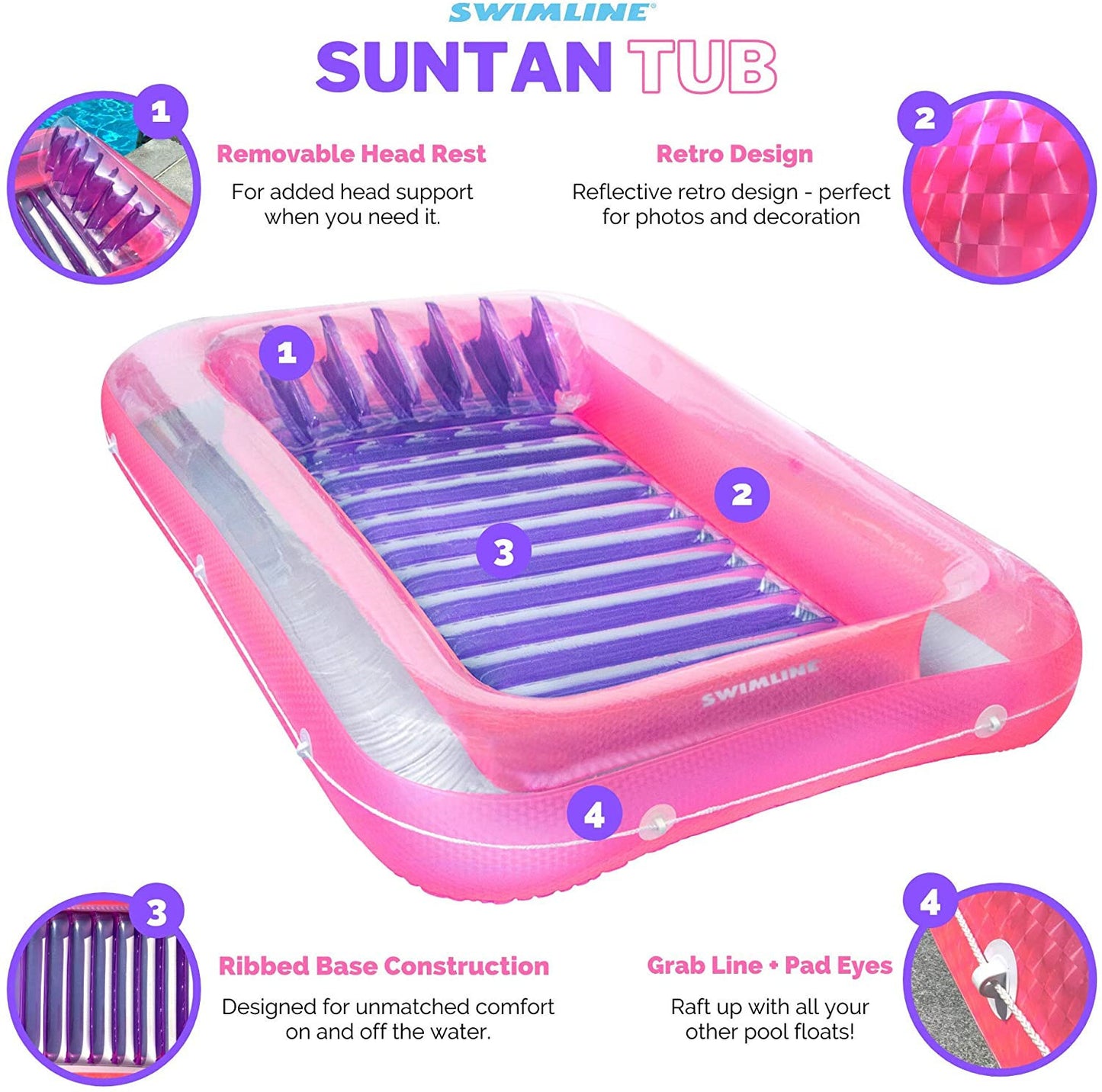 Floating Bathtub Summer Party Lounge Chair Floating Row