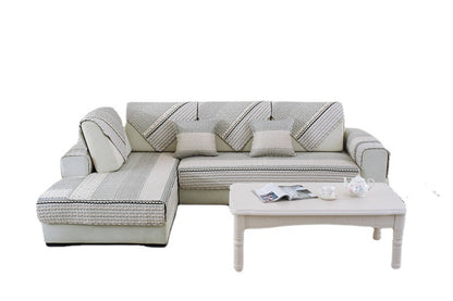 High-end Cotton Sofa Cushion Simple Cloth Modern Cotton Twill Four Seasons Non-slip Cushion Summer Sofa Covers