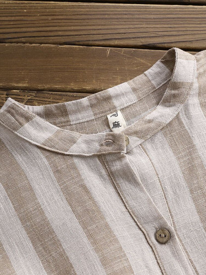 Women's Fashion Striped Long Sleeve Plus Size Shirt