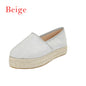 Women hemp platform shoes laofers girl slip - FLIPSTYLEZLLC