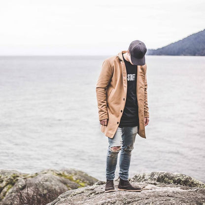 Street men's knee-skinned jeans