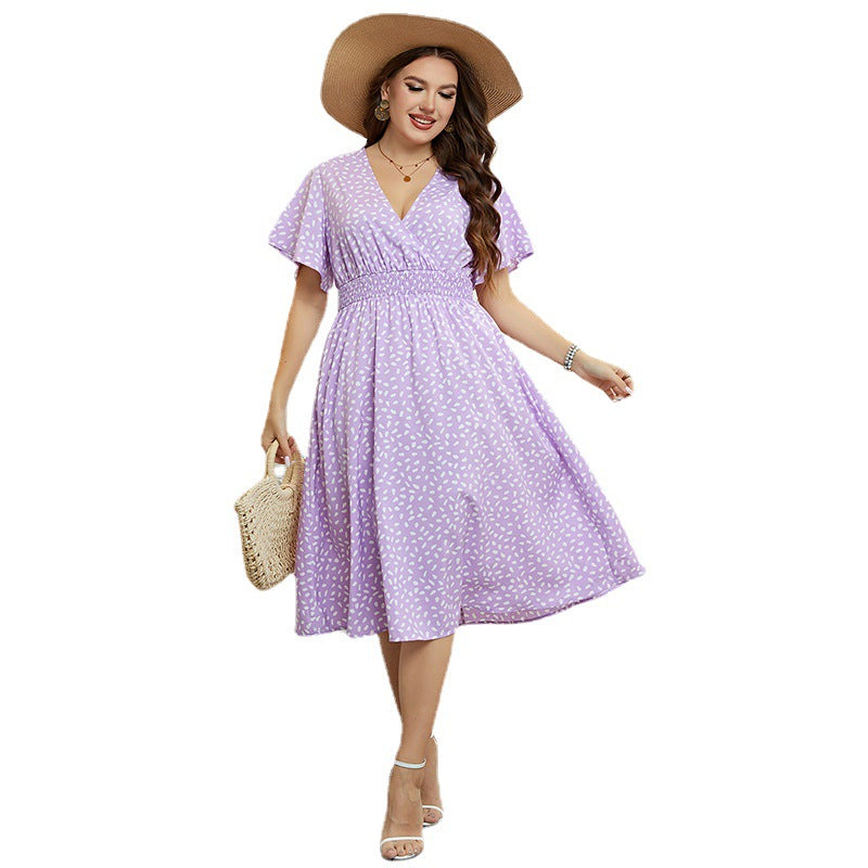 Purple Loose Plus Size Dress
