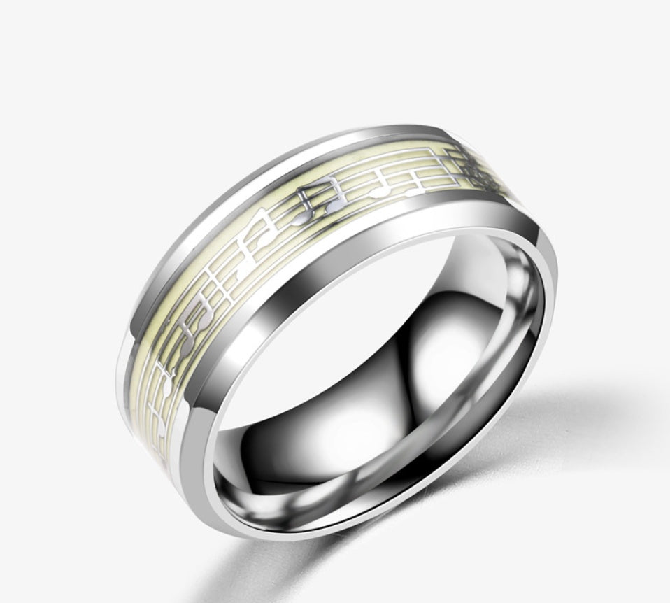 Luminous music five-line music score ring