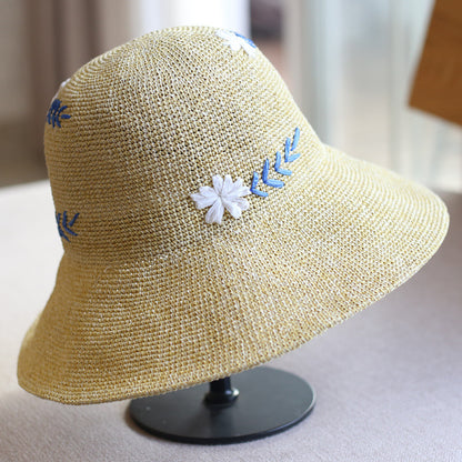Fashion Sunscreen Flower Travel Bowler