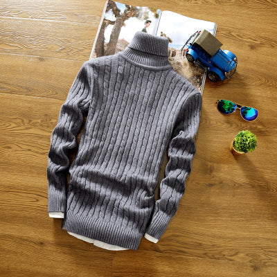 Winter Men's Sweater Korean High Neck