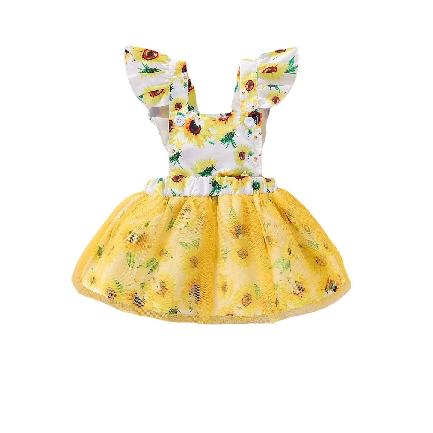 All-match Creative Baby Sunflower Mesh Skirt