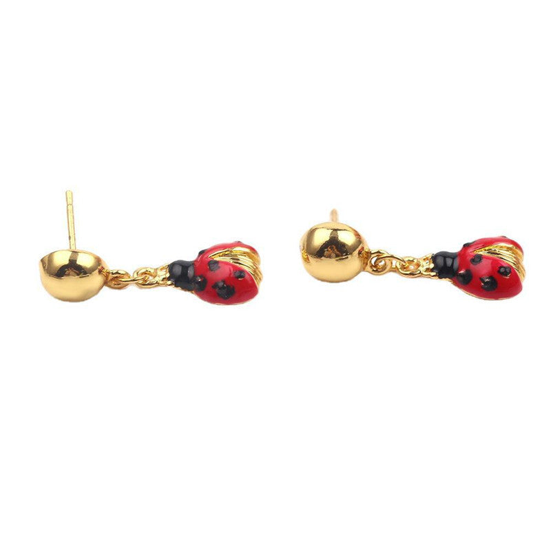 Creative Personality Red Ladybug Earrings