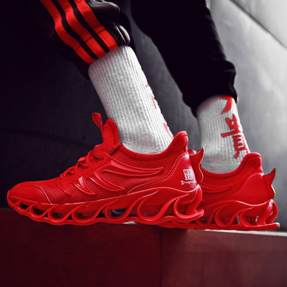 Shock-absorbing running shoes