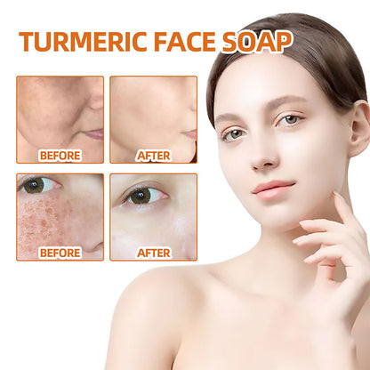Turmeric Face Soap Facial Repair Gentle Cleansing Mite Removal Spot Fine Lines