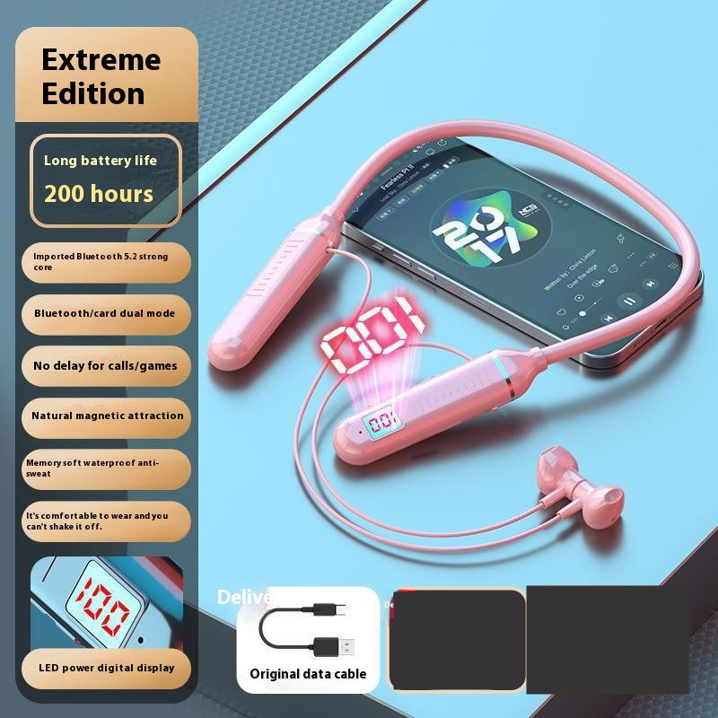 Neck Hanging Large Power G09 Digital Display Wireless Bluetooth Headset