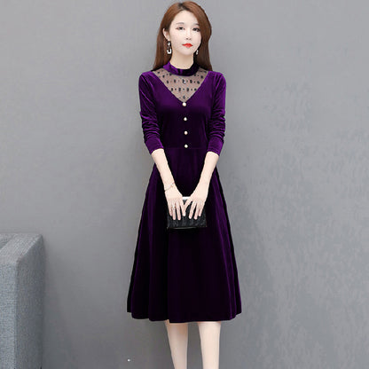 Pleuche Dress Temperament Women's Clothing