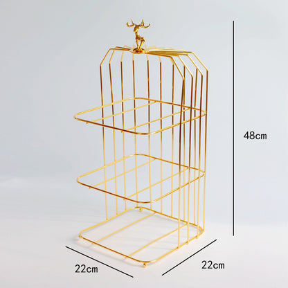 Ceramic Gold Plated Ceramic Dessert Tray Table Display Rack