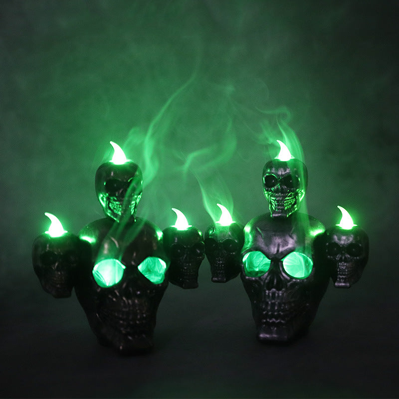 Halloween Skull Light Horror Candle Light Smoke Sandalwood