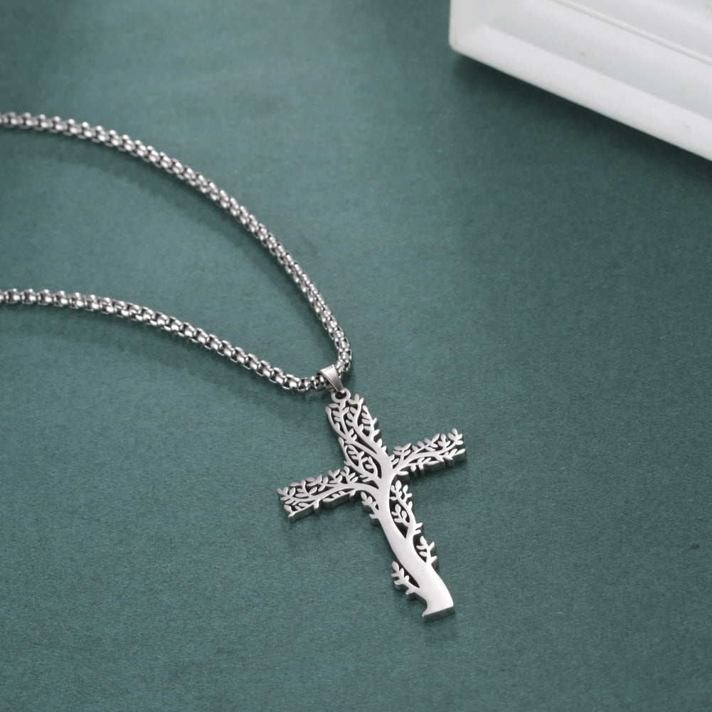 Cross Titanium Steel Pendant Personalized Men's Stainless Steel Necklace