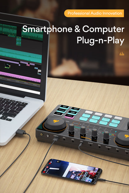 Portable Mobile microphone Condenser universal live broadcast equipment