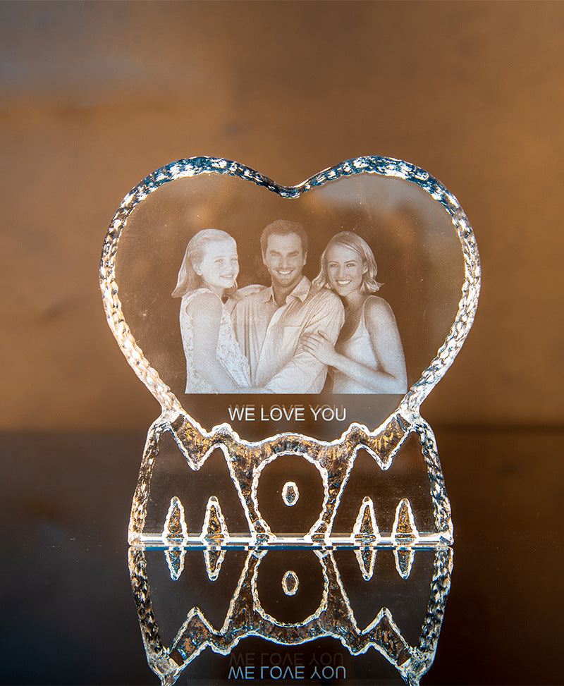 Inner Carved Heart-shaped Crystal Ornaments