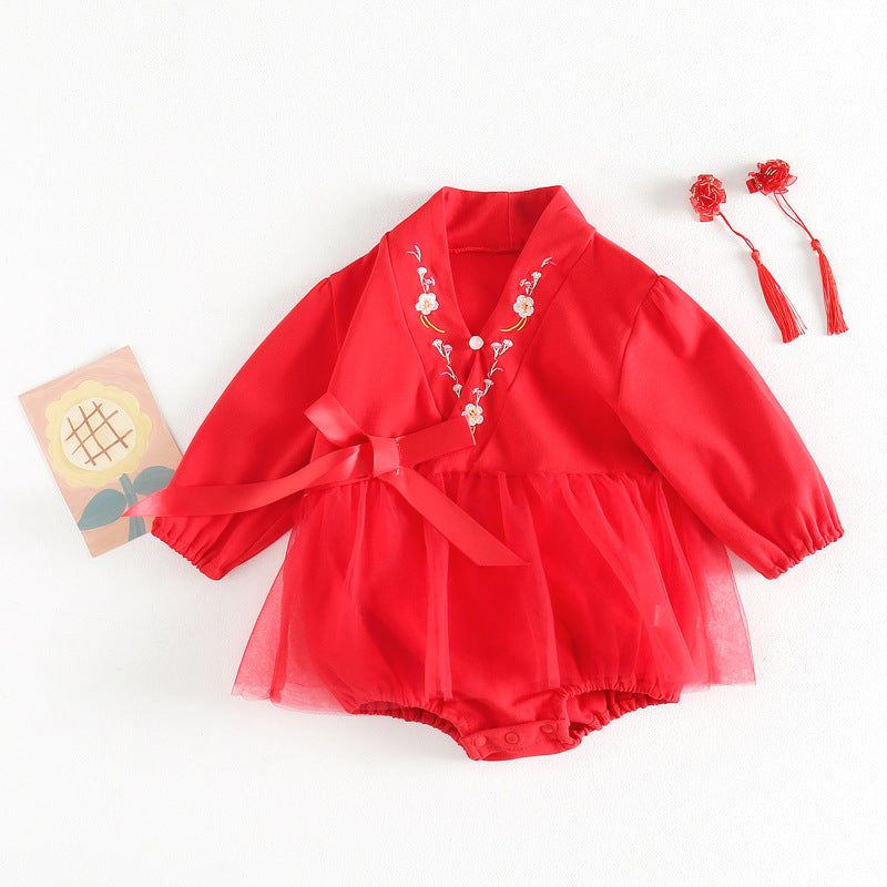 Hanfu Chinese Style Clothes Full Moon Suit One Year Old Photo Princess Clothes