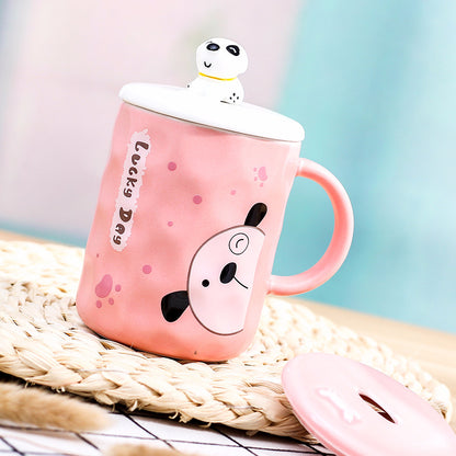 Three-dimensional relief puppy doll creative cup