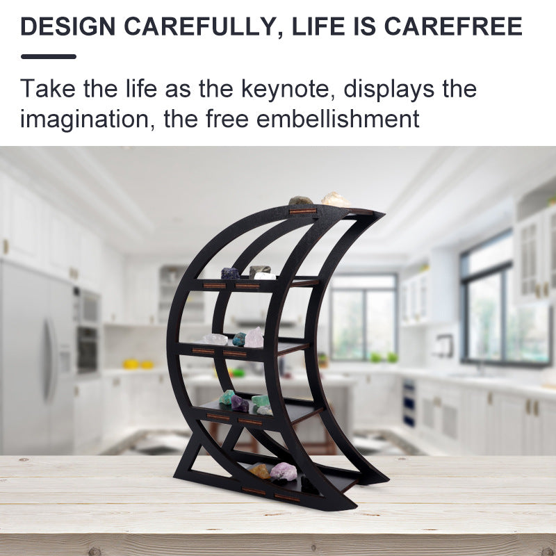 Crescent-shaped Table Decorative Shelf
