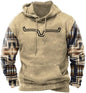 Native buffalo Printed winter Hoodie Men's fashion
