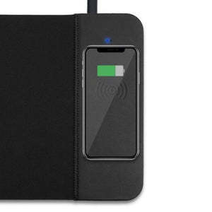 Qi Wireless Charger Mouse Mat Smart Phone Ultrathin Fast Charging Pad Mousepad Black