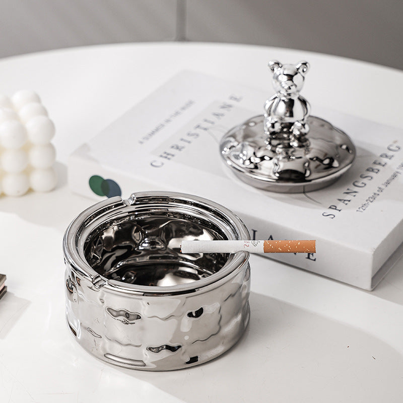 Bear Cookie Shape Relief Ceramic Ashtray