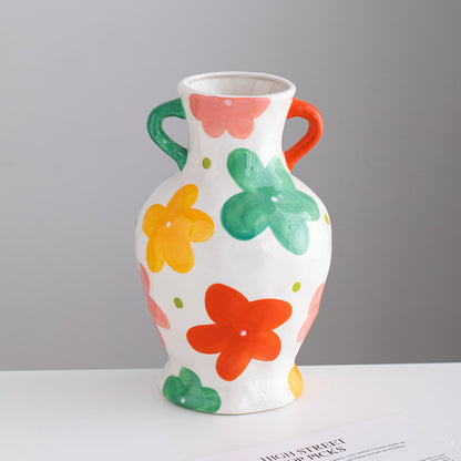 Living Room Entrance Desktop Hand Painting Creative Ceramic Decorative Vase