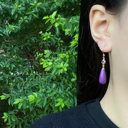 Design Natural Purple Mica Eardrops Simple Earrings