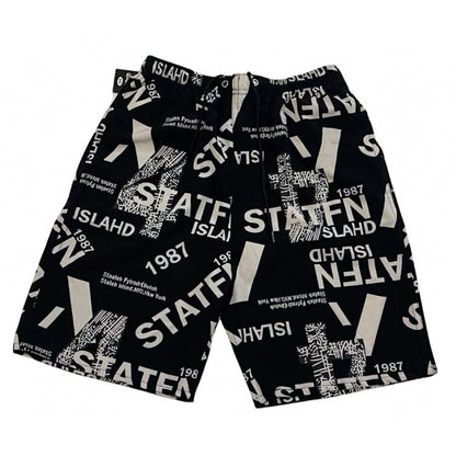 Summer Beach Pants Men's Loose Casual Fifth Pants Ice Silk High Elasticity Quick-drying