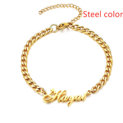 Personalized Creative Stainless Steel Custom Cut Name Bracelet