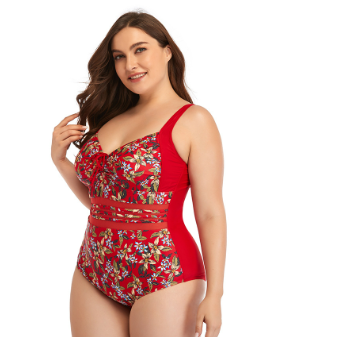 One-piece Swimsuit Plus Size Printed European And American Sexy Retro Swimsuit