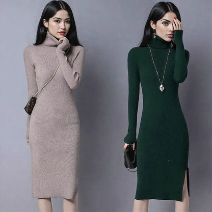 DARK GREEN Sweater Women's Pullover Autumn And Winter DRESS