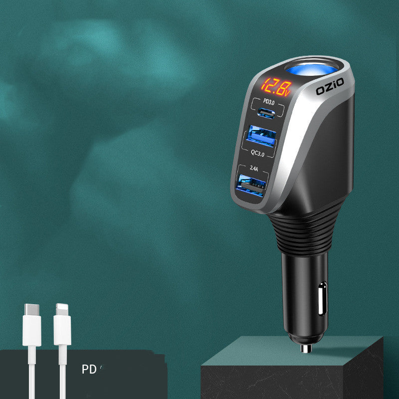 On Board Charger With Three Conversion Plugs For Cigarette Lighter