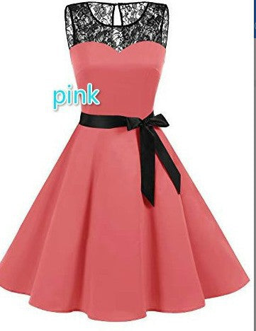 Lace Stitching Sleeveless Plus Size Dress Bottle