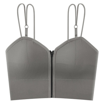 Fashion Zipper With Beautiful Back Suspender Vest