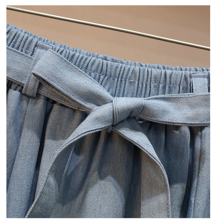 Plus Size Women's Loose And Slim Stitching Chiffon Top Suit