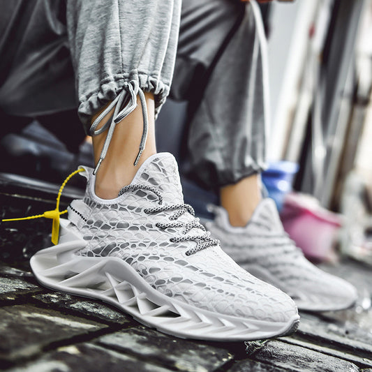 Blade Bottom Men's Trendy Sports Casual Shoes Reflective Lightweight Breathable Running Shoes