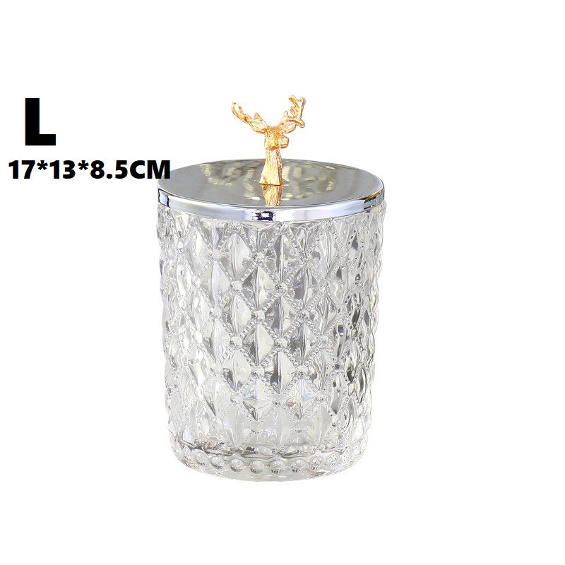 Coffee Table Glass Storage Jar Tooth Swab Cotton Swab Storage Box