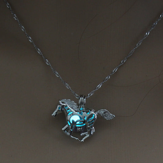 Halloween multi-colored glow-in-the-dark Pony Necklace