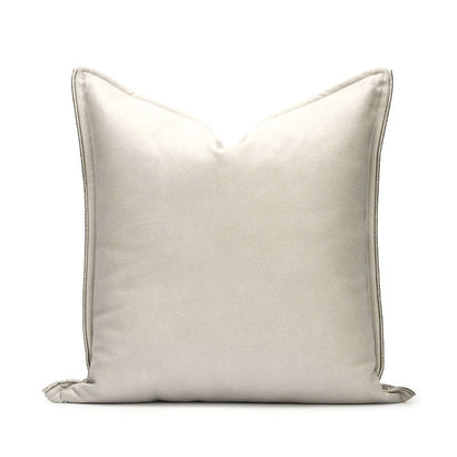 Natural Style Coffee Color Splicing Pu Leather Sofa Pillow